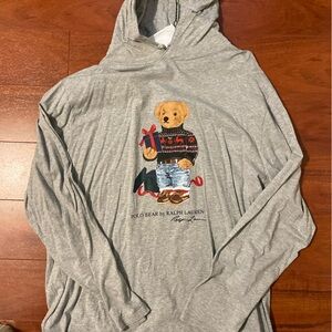 Men’s 2x Ralph Lauren Polo limited edition Holiday bear hoodie grey